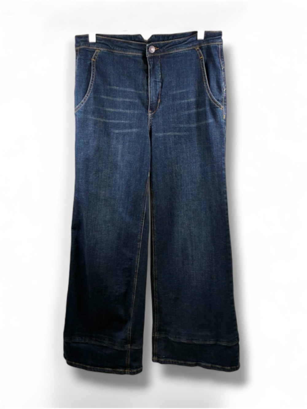 Free People Wide Leg Flare Jeans in Blue Size 28